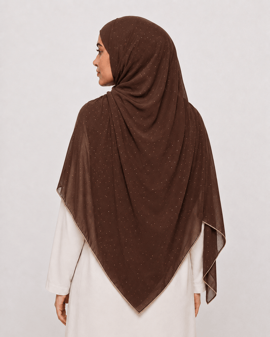 jolienisa Rhinestone Chiffon Hijab Brown Rhinestone Chiffon Hijab Brown Rhinestone Chiffon Hijab | Jolie Nisa