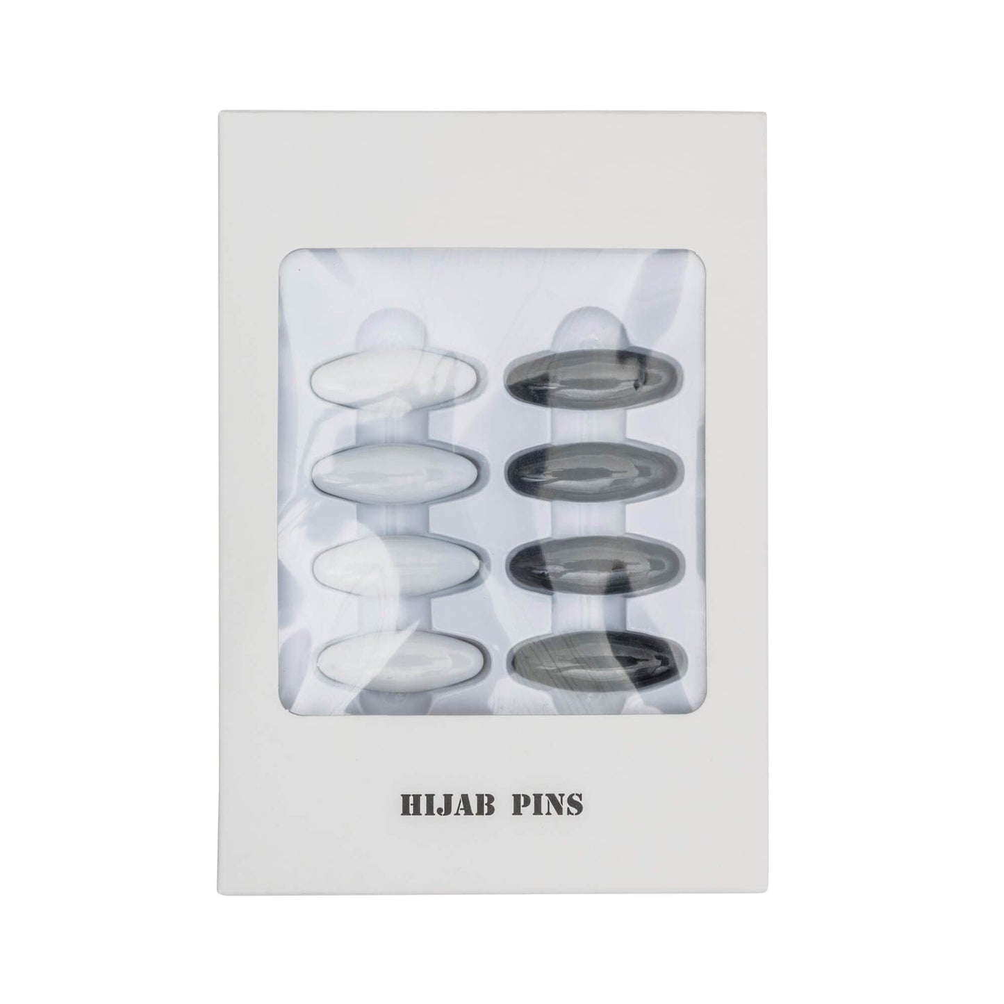 jolienisa Oval Hijab Pins - Black and White