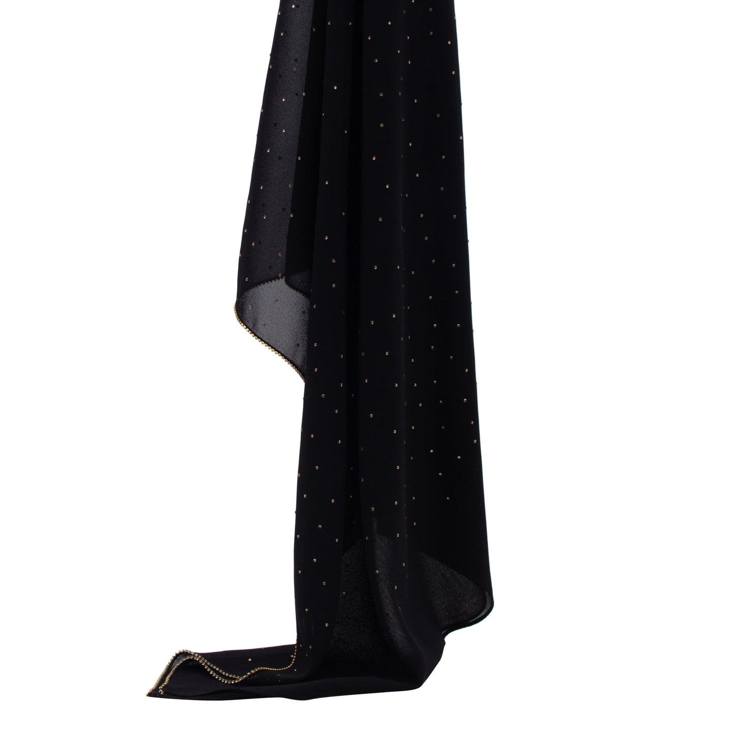 jolienisa Real Black Chiffon Hijab with Rhinestones