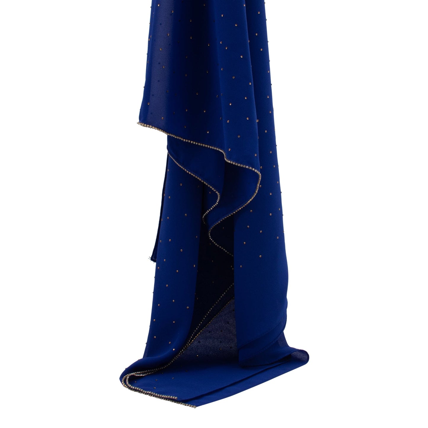 jolienisa Royal Blue Chiffon Hijab with Rhinestones