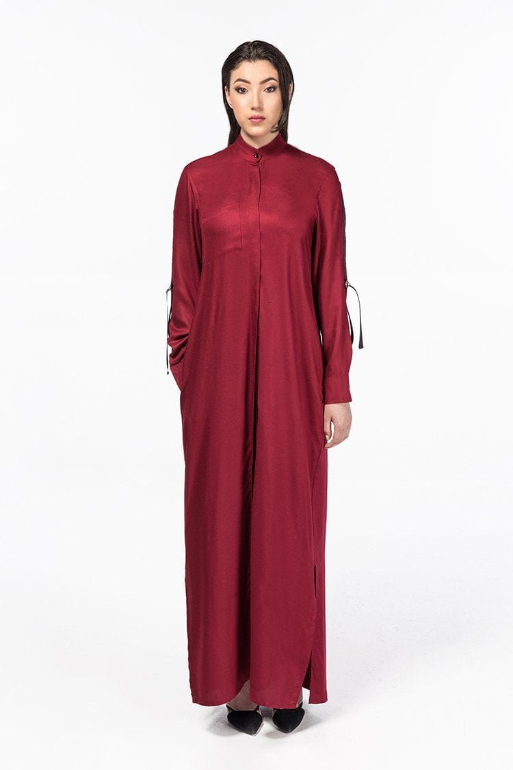 Jolie Nisa Brick Crepe Polyester Tunic & Pants Matching Set - Modest & Elegant