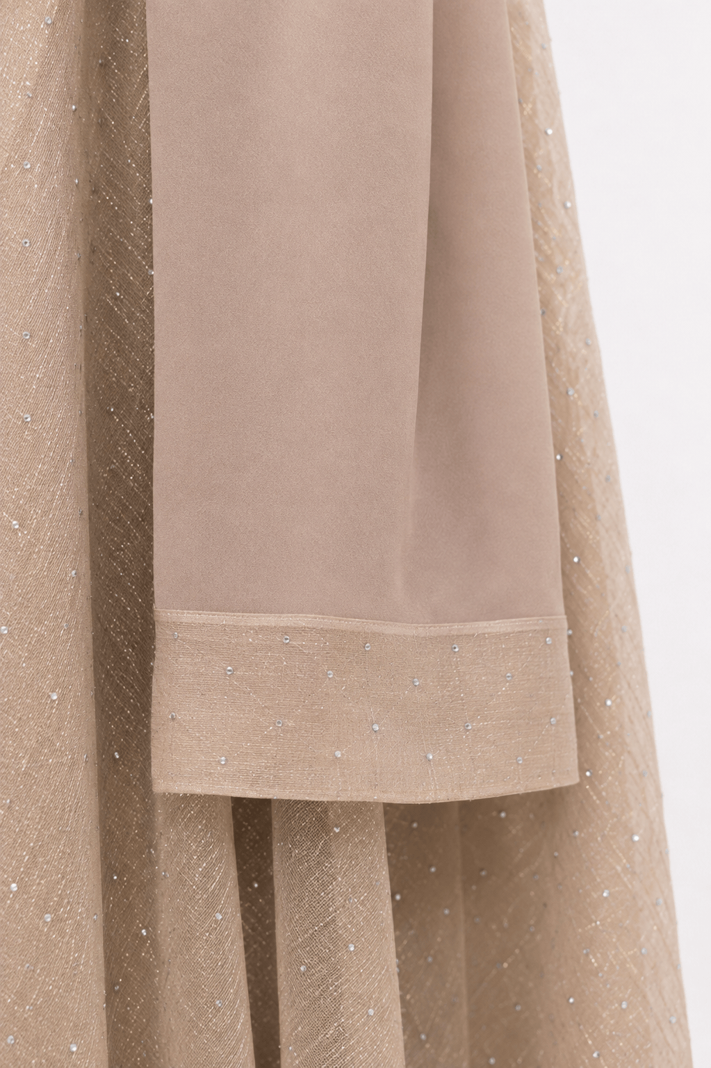 jolienisa Abaya Golden Taupe Sparkle Organza Closed Abaya Set Golden Taupe Organza Closed Abaya Set | Jolie Nisa