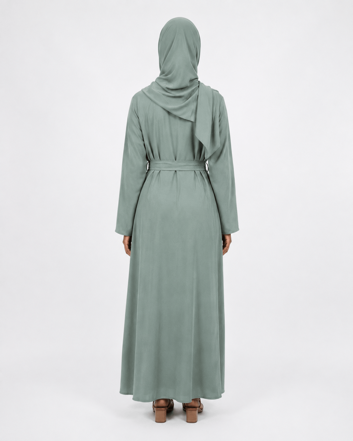 Jolie Nisa Abaya Jade Belted Nida Abaya | Includes Matching Hijab & Pockets Jade Belted Nida Abaya | Includes Matching Hijab & Pockets