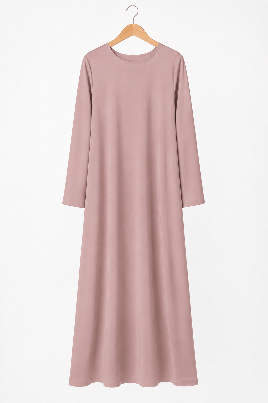 Full-length Rose Gold opaque inner abaya with long sleeves