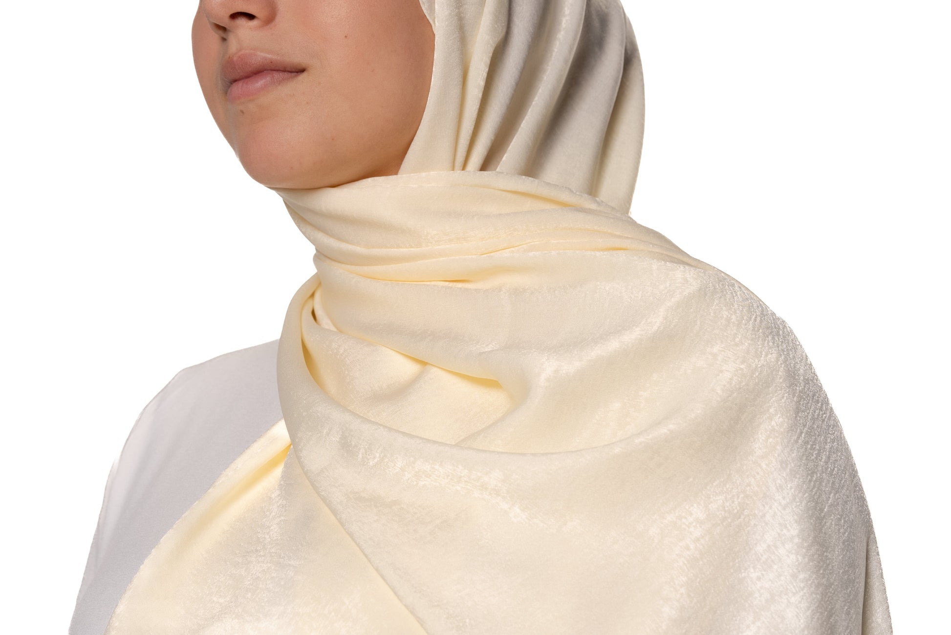Jolie Nisa Hijab Feel Luxurious and Elegant with Jolie Nisa Velvet Crushed Silk Satin Hijab - Maxi Size, Mid-Weight, Ripple Grain Texture Shop J