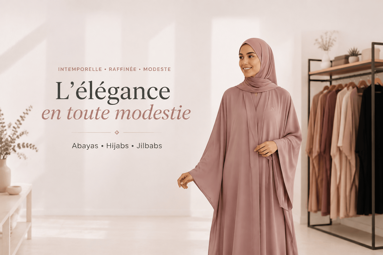 Jolie Nisa modest fashion boutique in Montreal offering elegant abayas, hijabs and prayer wear for women