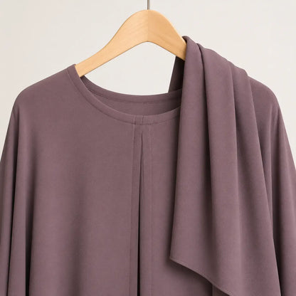 Jolie Nisa Kaftan Mauve Chiffon Butterfly Farasha Abaya with Matching Hijab Farasha Butterfly Abaya with Hijab | Mauve | Jolie Nisa