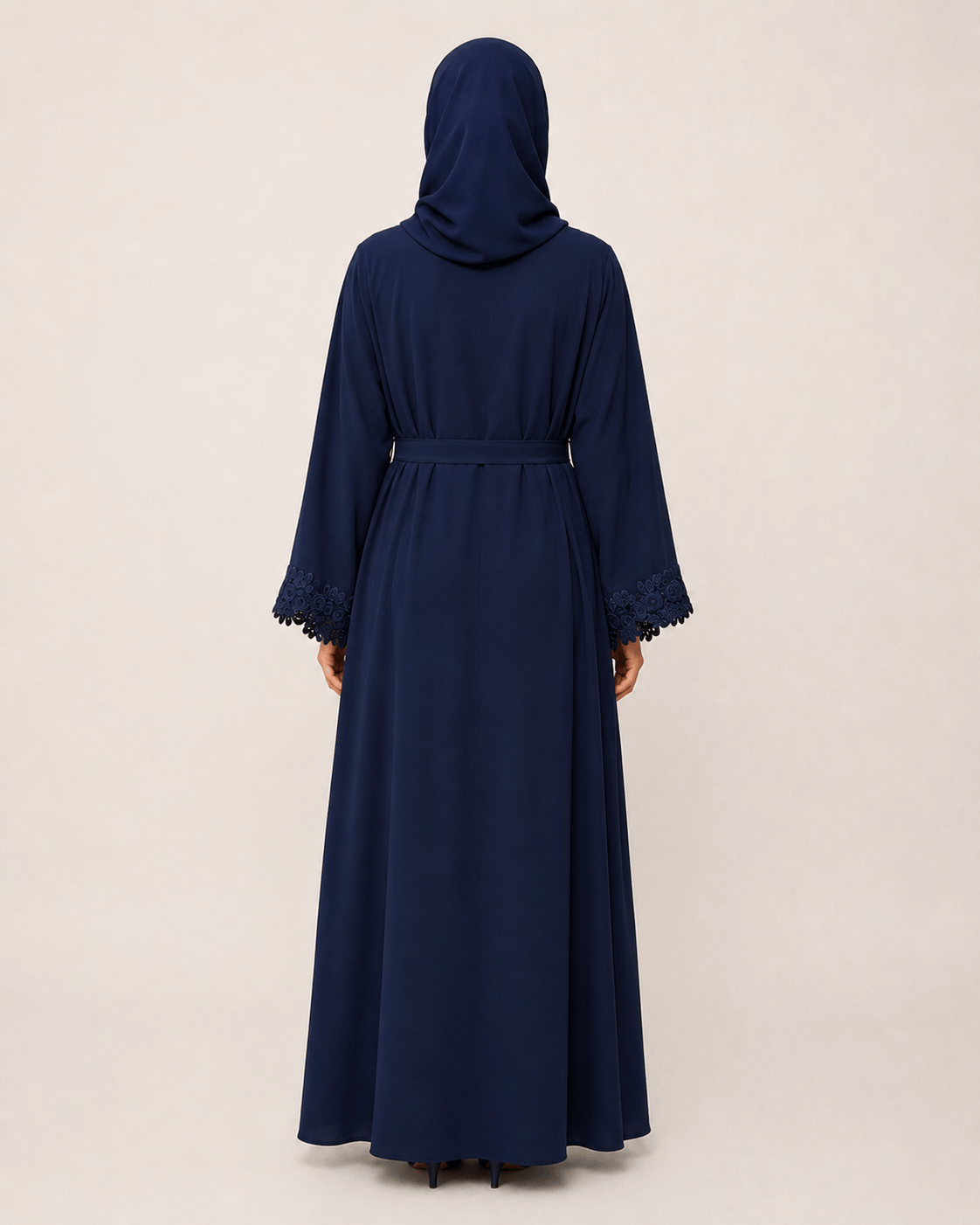 Jolie Nisa Open ABaya Open Abaya with Dantelle Lace Set | Navy | Jolie Nisa Navy Blue Open Abaya with Dantelle Lace Set | Navy | Jolie Nisa 