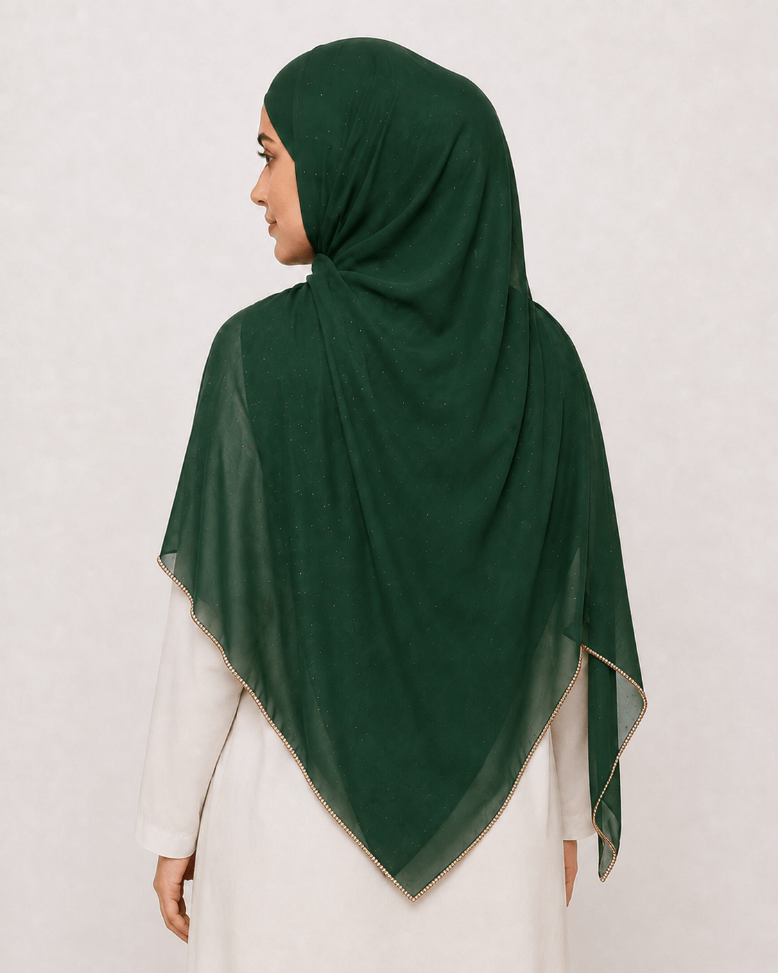 jolienisa Rhinestone Chiffon Hijab Emerald Green Rhinestone Chiffon Hijab Emerald Green Rhinestone Chiffon Hijab | Jolie Nisa