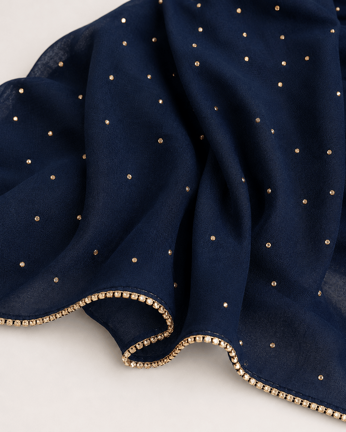 jolienisa Rhinestone Chiffon Hijab Navy Blue Rhinestone Chiffon Hijab Navy Blue Rhinestone Chiffon Hijab | Jolie Nisa