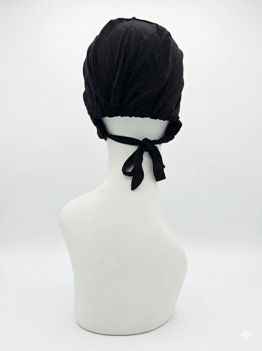 Jolie Nisa Tie Bonnet Black Tie Hijab Cap | Adjustable Under-Scarf Bonnet Black Tie Hijab Cap | Adjustable Under-Scarf Bonnet