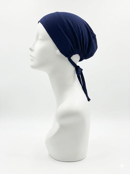 Jolie Nisa Tie Bonnet Navy Tie Hijab Cap | Adjustable Under-Scarf Bonnet Navy Tie Hijab Cap | Adjustable Bonnet – Jolie Nisa