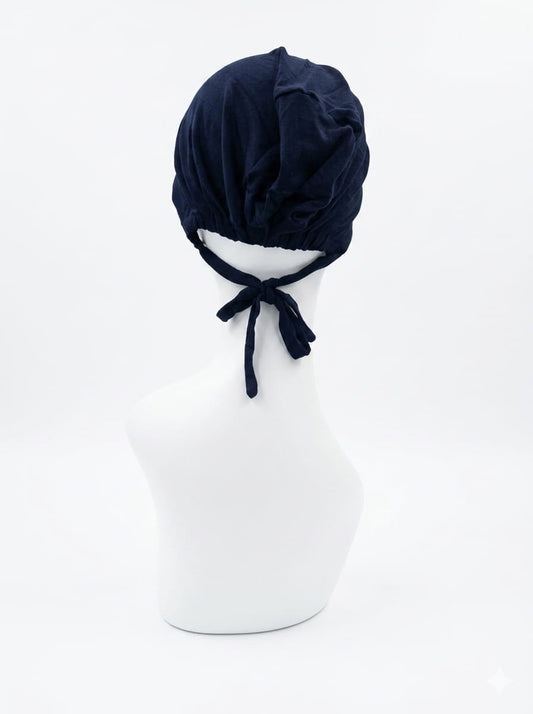 Jolie Nisa Tie Bonnet Navy Tie Hijab Cap | Adjustable Under-Scarf Bonnet Navy Tie Hijab Cap | Adjustable Bonnet – Jolie Nisa