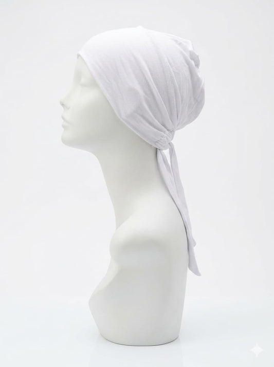 Jolie Nisa Tie Bonnet White Tie Hijab Cap | Adjustable Under-Scarf Bonnet White Tie Hijab Cap | Adjustable Bonnet – Jolie Nisa