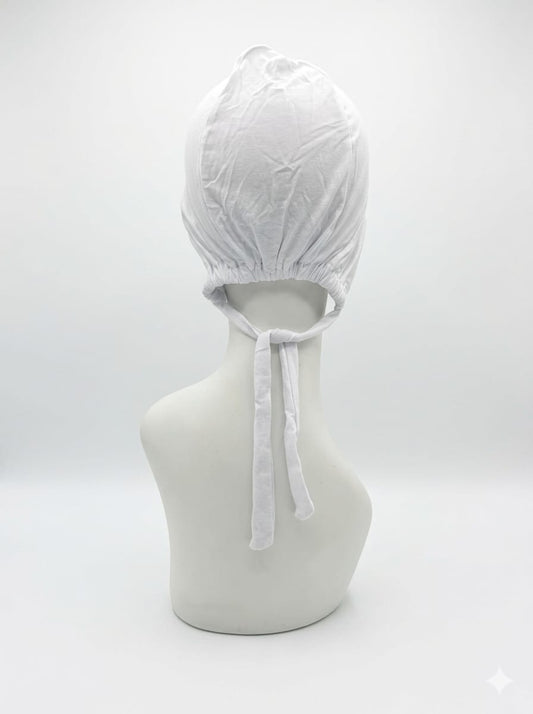 Jolie Nisa Tie Bonnet White Tie Hijab Cap | Adjustable Under-Scarf Bonnet White Tie Hijab Cap | Adjustable Bonnet – Jolie Nisa