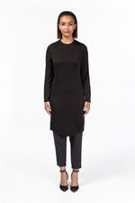 Load image into Gallery viewer, jolienisa Basic Black Knee length tunic T-shirt Dress
