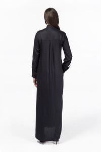 jolienisa Black Abaya Dress with Convertible Sleeves