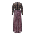 Load image into Gallery viewer, jolienisa Black Purple Floral Lace Maxi Dress Gown

