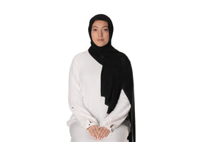 Jolie Nisa Hijab Black Elevate your style with the Non-Slip Bubble Chiffon Hijab by Jolie Nisa. With its comfortable and secure fit, this hijab is perfect for any occasion. Shop now! Jolie Nisa Non-Slip Premium Bubble Chiffon Hijab for All-Day Comfort 