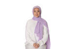 Load image into Gallery viewer, Jolie Nisa Hijab Lavender Elevate your style with the Non-Slip Bubble Chiffon Hijab by Jolie Nisa. With its comfortable and secure fit, this hijab is perfect for any occasion. Shop now! Jolie Nisa Non-Slip Premium Bubble Chiffon Hijab for All-Day Comfort 
