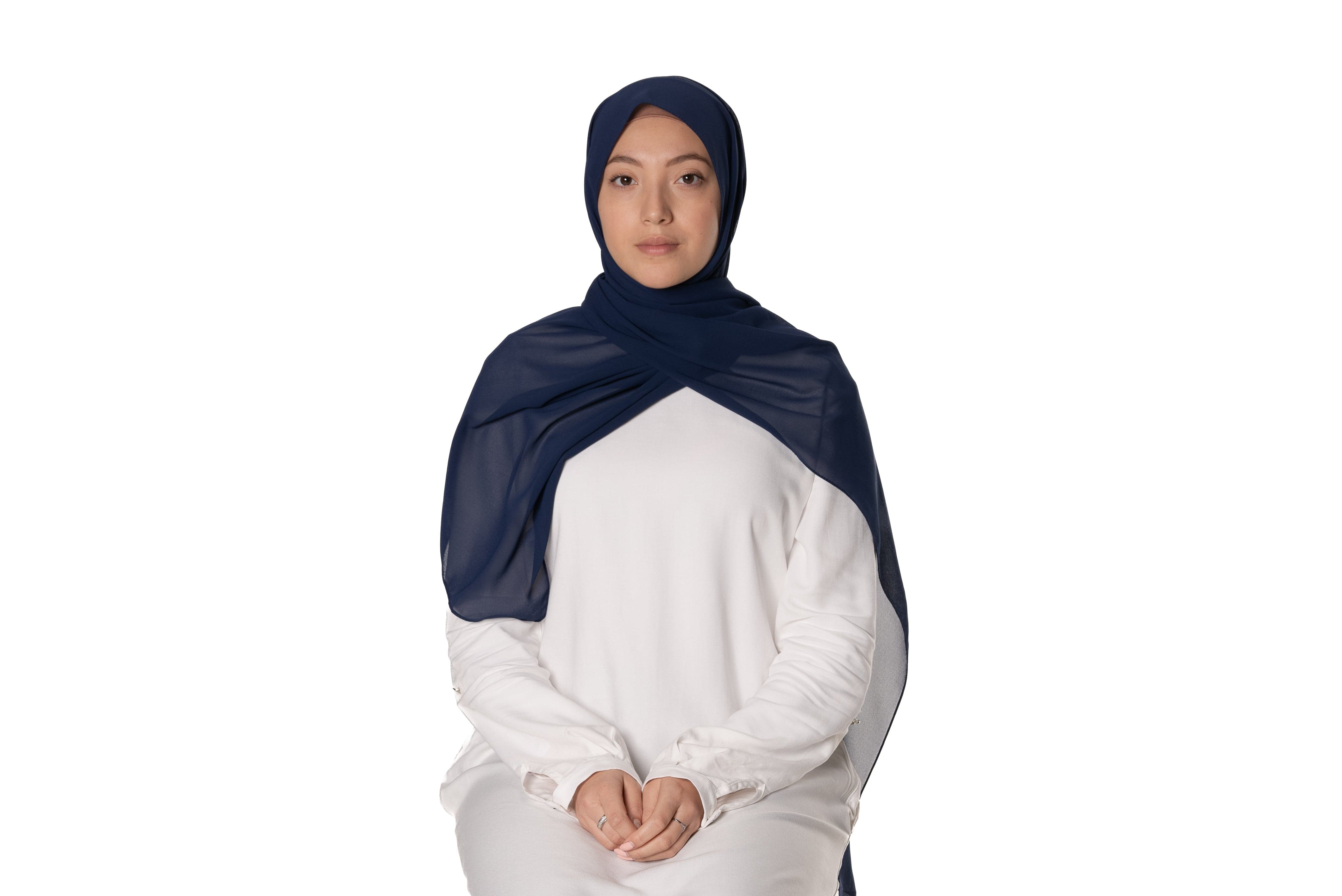 Jolie Nisa Hijab Navy Elevate your style with the Non-Slip Bubble Chiffon Hijab by Jolie Nisa. With its comfortable and secure fit, this hijab is perfect for any occasion. Shop now! Jolie Nisa Non-Slip Premium Bubble Chiffon Hijab for All-Day Comfort 