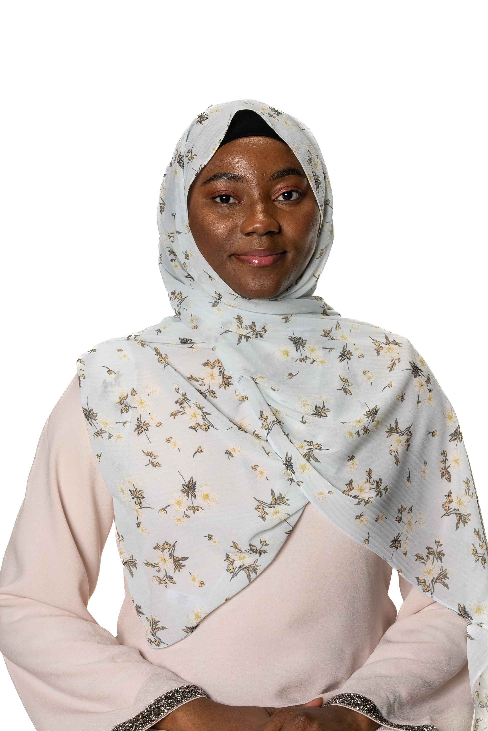 Jolie Nisa Hijab Soft Blue Experience Luxury and Comfort with Jolie Nisa Premium Crinkle Chiffon Hijab - Non-Slip, Elegant and Breathable Hijab for Women