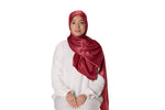 Load image into Gallery viewer, Jolie Nisa Hijab Burgundy Feel Luxurious and Elegant with Jolie Nisa Velvet Crushed Silk Satin Hijab - Maxi Size, Mid-Weight, Ripple Grain Texture Shop Jolie Nisa Velvet Crushed Silk Satin Hijab - Luxuriously Soft &amp; Chic
