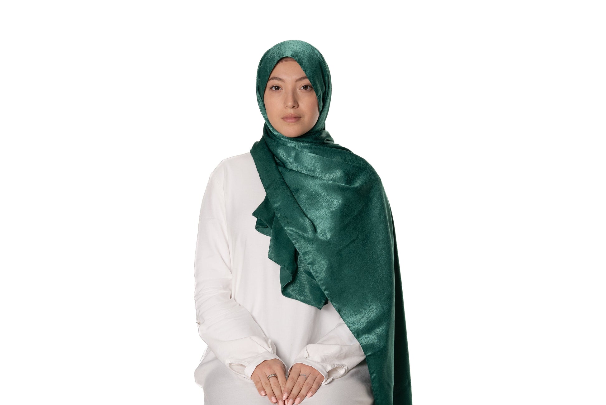 Jolie Nisa Hijab Forest Green Feel Luxurious and Elegant with Jolie Nisa Velvet Crushed Silk Satin Hijab - Maxi Size, Mid-Weight, Ripple Grain Texture Shop Jolie Nisa Velvet Crushed Silk Satin Hijab - Luxuriously Soft & Chic