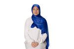 Load image into Gallery viewer, Jolie Nisa Hijab Royal Blue Feel Luxurious and Elegant with Jolie Nisa Velvet Crushed Silk Satin Hijab - Maxi Size, Mid-Weight, Ripple Grain Texture Shop Jolie Nisa Velvet Crushed Silk Satin Hijab - Luxuriously Soft &amp; Chic
