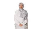 Load image into Gallery viewer, Jolie Nisa Hijab Silver Grey Feel Luxurious and Elegant with Jolie Nisa Velvet Crushed Silk Satin Hijab - Maxi Size, Mid-Weight, Ripple Grain Texture Shop Jolie Nisa Velvet Crushed Silk Satin Hijab - Luxuriously Soft &amp; Chic
