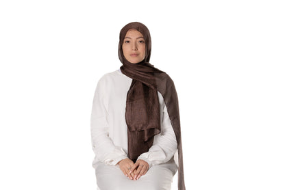 Jolie Nisa Hijab Brown Jolie Nisa Imitation Silk Hijab - Elegant & Comfortable Scarf for Women