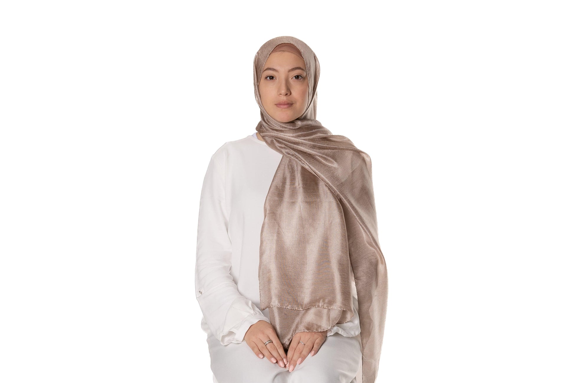 Jolie Nisa Hijab Dull Gold Jolie Nisa Imitation Silk Hijab - Elegant & Comfortable Scarf for Women