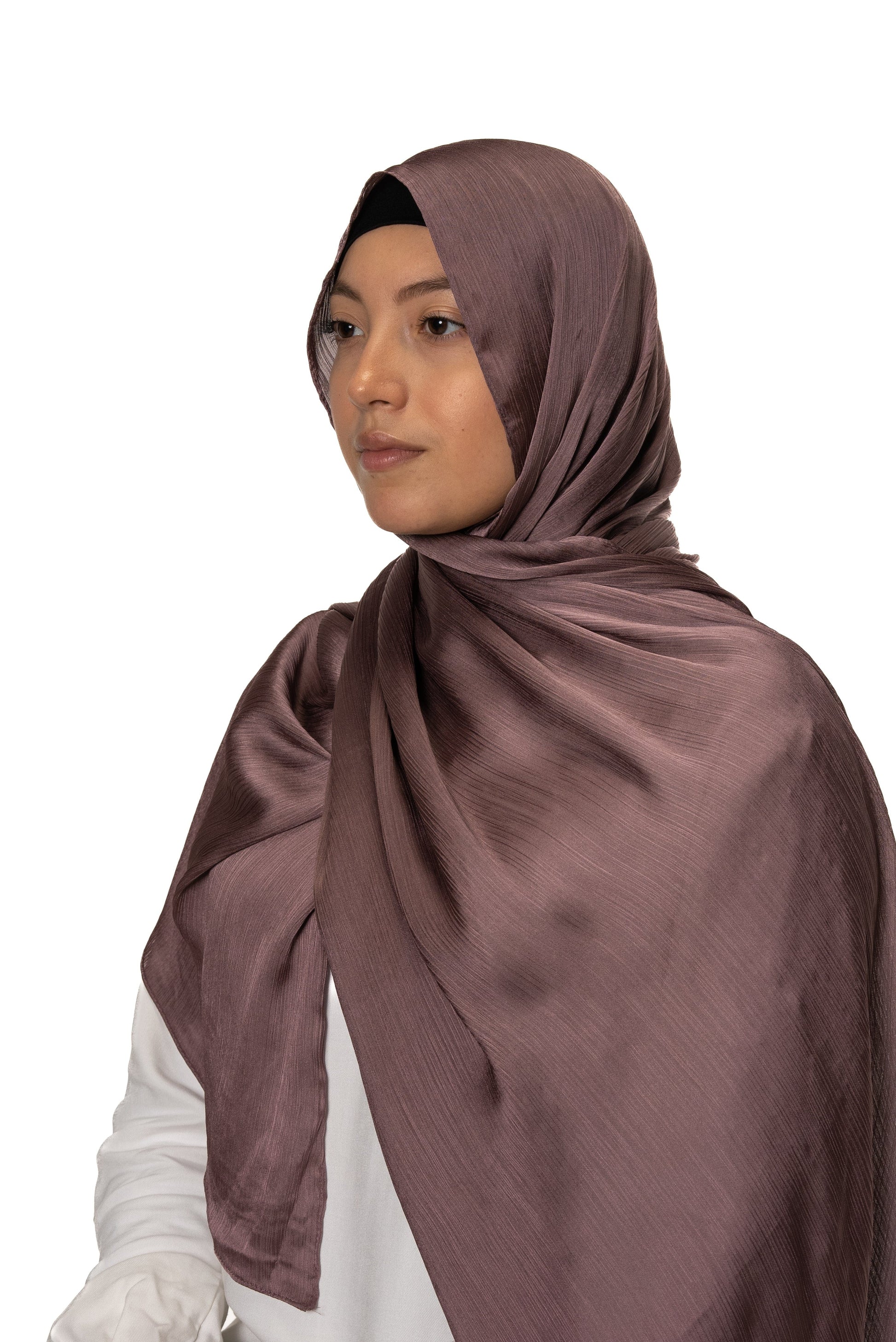 Jolie Nisa Hijab Classic Plum Jolie Nisa None Slip Premium Satin Crinkle Hijab Scarf Your Style with Jolie Nisa None Slip Premium Satin Crinkle Hijab Scarf