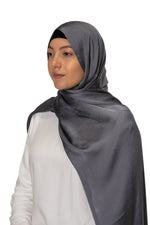 Load image into Gallery viewer, Jolie Nisa Hijab Dark Grey Jolie Nisa None Slip Premium Satin Crinkle Hijab Scarf Your Style with Jolie Nisa None Slip Premium Satin Crinkle Hijab Scarf
