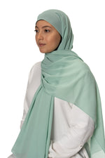 Load image into Gallery viewer, Jolie Nisa Hijab Pistachio Jolie Nisa Premium None Slip instant Chiffon Ready to Wear Hijab Scarf
