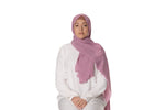 Load image into Gallery viewer, Jolie Nisa Hijab Lavender Premium Luxury Crepe Crinkle Hijab - Non-Slip and Comfortable Hijab for All Occasions Premium Luxury Crepe Crinkle Hijab, voile - Soft and Stylish Headscarf
