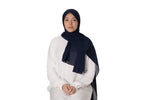 Load image into Gallery viewer, Jolie Nisa Hijab Navy Premium Luxury Crepe Crinkle Hijab - Non-Slip and Comfortable Hijab for All Occasions Premium Luxury Crepe Crinkle Hijab, voile - Soft and Stylish Headscarf
