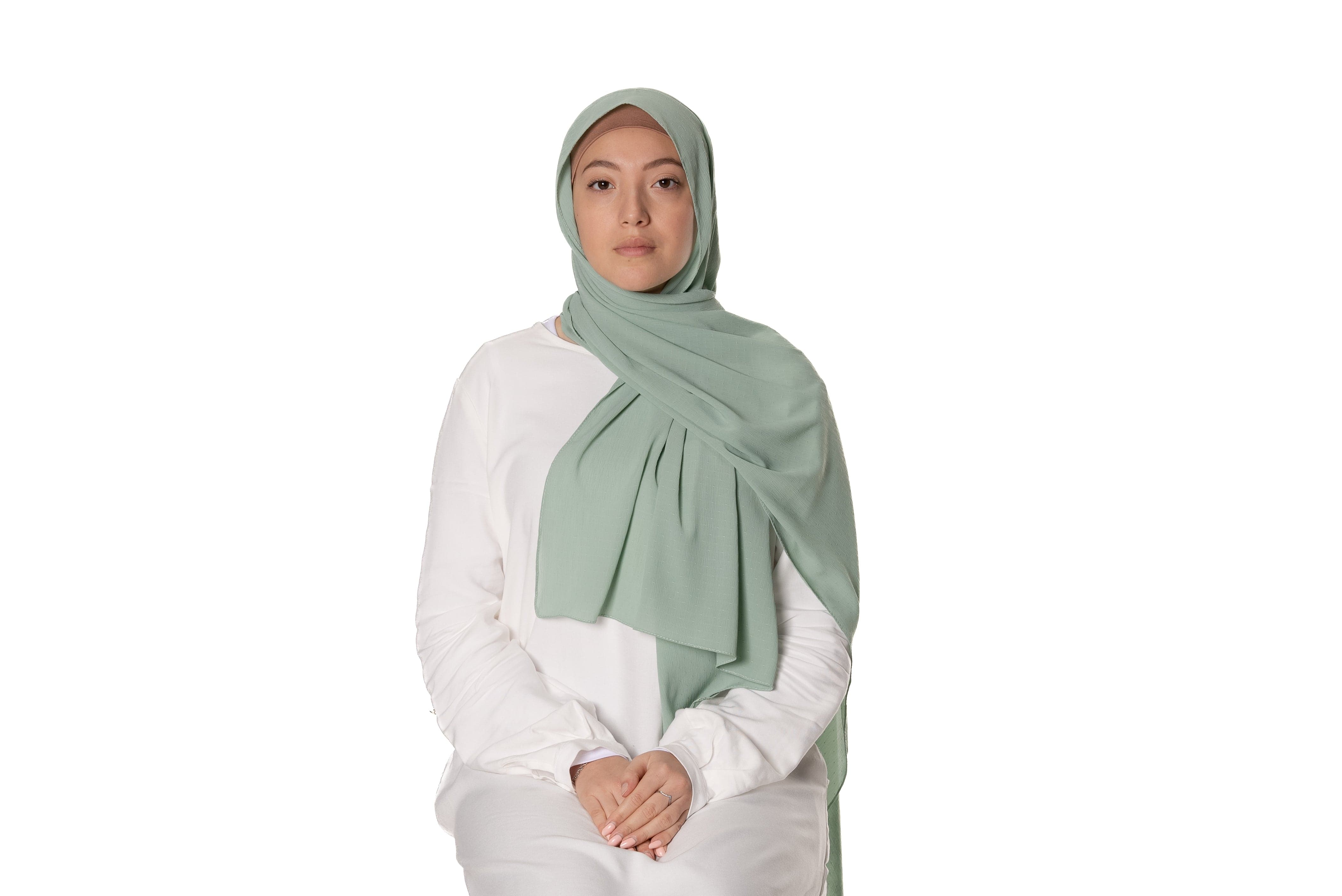 Jolie Nisa Hijab Pistachio Premium Luxury Crepe Crinkle Hijab - Non-Slip and Comfortable Hijab for All Occasions Premium Luxury Crepe Crinkle Hijab, voile - Soft and Stylish Headscarf
