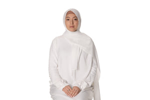 Jolie Nisa Hijab White Premium Luxury Crepe Crinkle Hijab - Non-Slip and Comfortable Hijab for All Occasions Premium Luxury Crepe Crinkle Hijab, voile - Soft and Stylish Headscarf