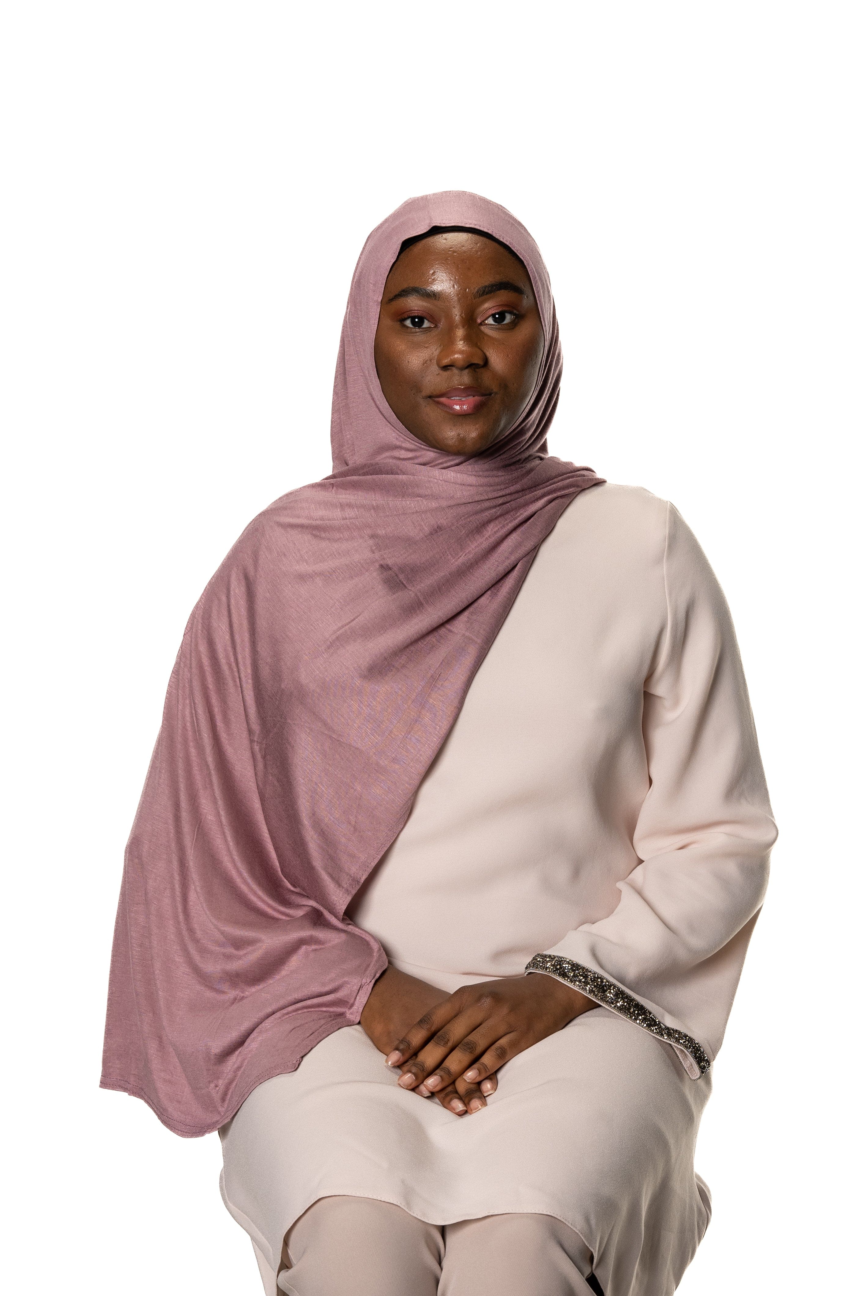 Jolie Nisa Hijab Dusty Rose Premium Slip-on Jersey Instant Head Scarf Wrap for Effortless and Stylish Hijab Wear Premium Slip-on instant Jersey Head Scarf Wrap for Effortless and Stylish Hijab Wear!