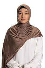 Load image into Gallery viewer, Jolie Nisa Hijab Hazelnut Premium Slip-on Jersey Instant Head Scarf Wrap for Effortless and Stylish Hijab Wear Premium Slip-on instant Jersey Head Scarf Wrap for Effortless and Stylish Hijab Wear!
