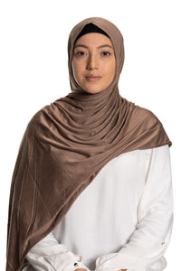 Jolie Nisa Hijab Hazelnut Premium Slip-on Jersey Instant Head Scarf Wrap for Effortless and Stylish Hijab Wear Premium Slip-on instant Jersey Head Scarf Wrap for Effortless and Stylish Hijab Wear!