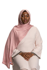 Load image into Gallery viewer, Jolie Nisa Hijab Rosewater Premium Slip-on Jersey Instant Head Scarf Wrap for Effortless and Stylish Hijab Wear Premium Slip-on instant Jersey Head Scarf Wrap for Effortless and Stylish Hijab Wear!
