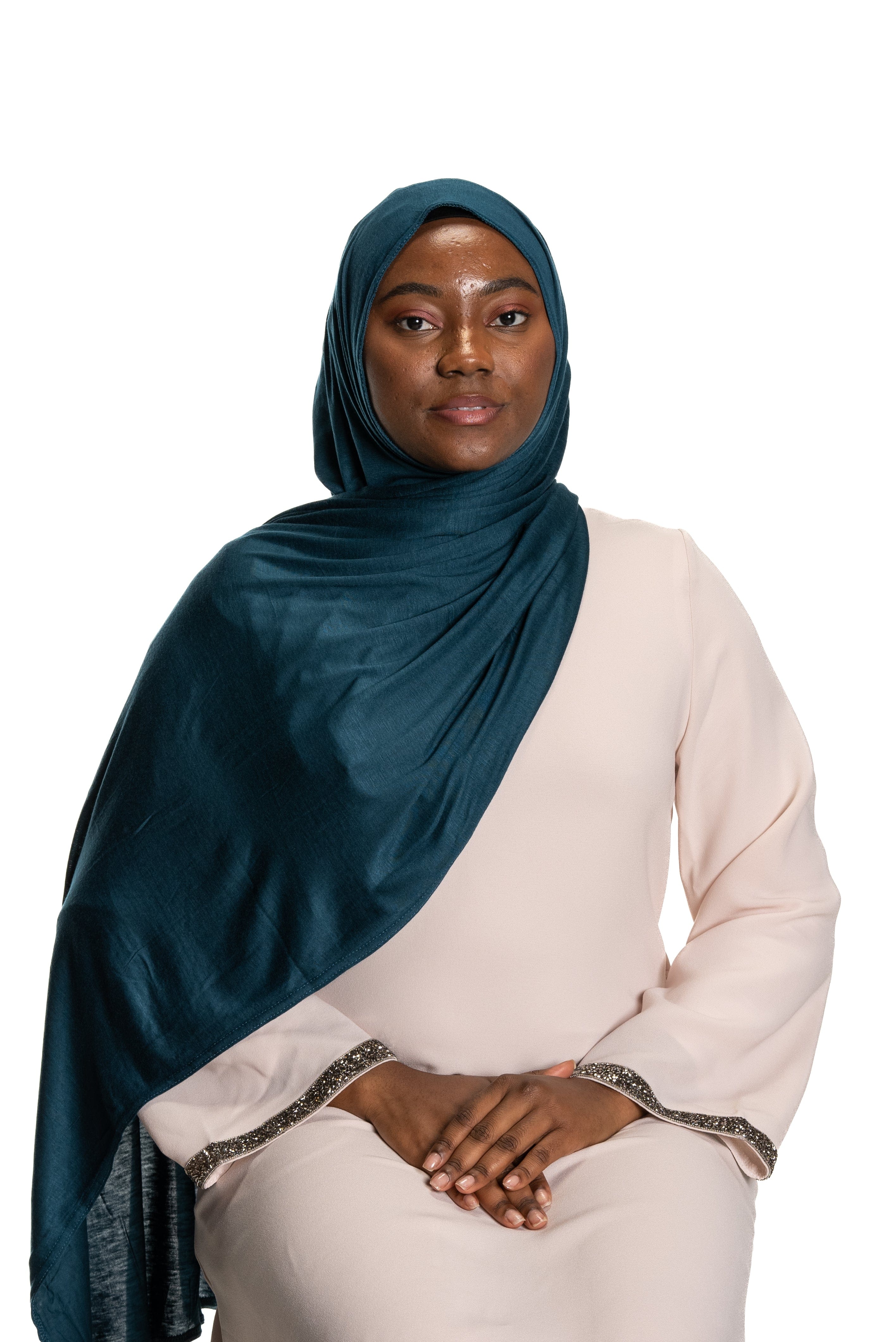 Jolie Nisa Hijab Teal Premium Slip-on Jersey Instant Head Scarf Wrap for Effortless and Stylish Hijab Wear Premium Slip-on instant Jersey Head Scarf Wrap for Effortless and Stylish Hijab Wear!
