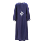 Load image into Gallery viewer, WA-003-NAVY-Embroidered-Abaya-Dress-Front
