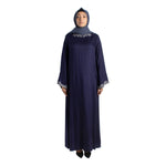 Load image into Gallery viewer, jolienisa Navy Embroidered Abaya Dress
