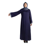 Load image into Gallery viewer, Navy Embroidered Abaya Dress

