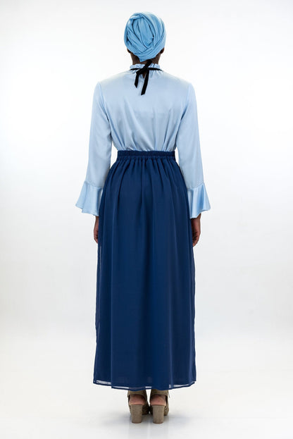 jolienisa Pleated Maxi Skirt - Navy Blue