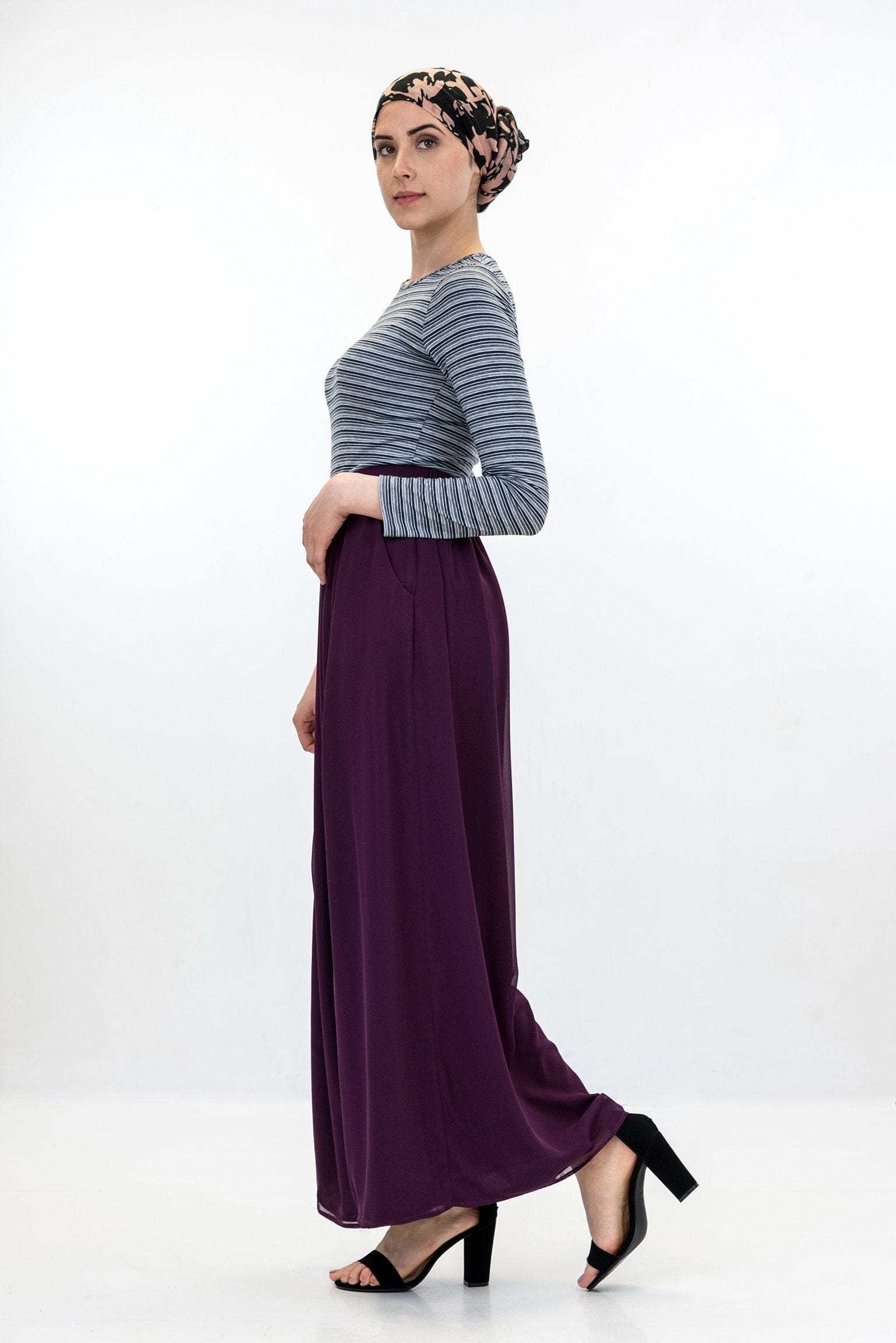 jolienisa Pleated Maxi Skirt - Purple