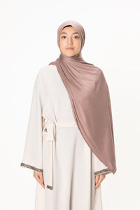 jolienisa Plum Taupe Jersey Cotton Hijab